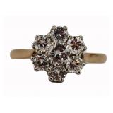 JEWELRY. T.D.C. 17.5 kt Gold & Diamond Floral Ring