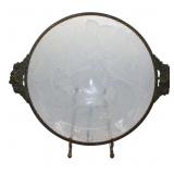Antique Verlys Glass Bowl with Gilt Metal Mounts.