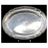 SILVER. 18th C English Silver Scalloped Edge Tray.