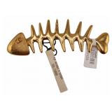 COUTURE. Chanel Gold-Tone Fishbone Brooch with Tag