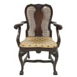Chippendale Mahogany Armchair with Cane Back.