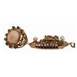 JEWELRY. Vintage 13.5kt Gold Jewelry Grouping.