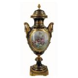 SEVRES Bronze Mounted Porcelain Lidded Urn.