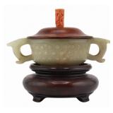 Chinese Archaistic Style Handled Jade Cup.