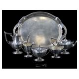 STERLING. (7) Piece Gorham Plymouth Sterling Tea