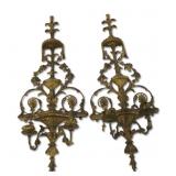 A Pr Of Antique Carved & Giltwood Sconces .