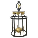 Vintage Patinated & Gilt Metal Chandelier.