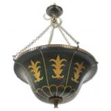 Antique Paint & Gilt Decorated Tole Reflector