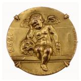 JEWELRY. Gold Weeping Angel of Amiens Brooch.