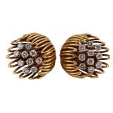 JEWELRY. Pair of Cartier 18kt Gold and Diamond
