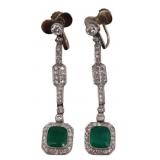 JEWELRY. Art Deco Platinum Emerald and Diamond