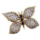 JEWELRY. 18kt Bi-Color Gold Sapphire and Diamond