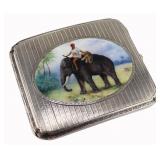 SILVER. Orientalist Enamel Decorated Silver Case.
