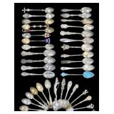 SILVER. Huge Collection of Sterling Souvenir Spoon