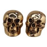 JEWELRY. Pair of 14kt Gold Skull Form Earrings.