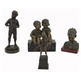 Lot of 4 Fine Antique Cabinet Bronzes.