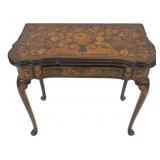 Antique Dutch Marquetry Inlaid Game Table.