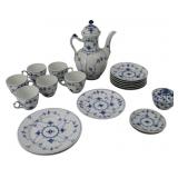 Part Set Royal Copenhagen Blue Fluted Plain China