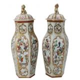 Antique Pair of Chinese Enamel Decorated