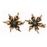 JEWELRY. Tiffany & Co. 14kt Gold Emerald & Diamond