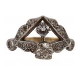 JEWELRY. 14kt Bi-Color Gold and Diamond Ring.