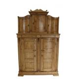 Antique Continental 2 Piece Pine Cabinet.