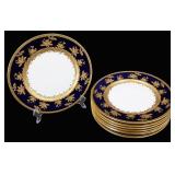Set 8 Royal Bavaria Cobalt & Gold Service Plates.