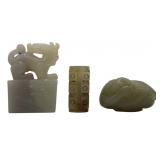 (3) Small Chinese Jade Carvings.