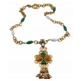 COUTURE. Chanel Gripoix and Gold-tone Pendant on