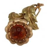 JEWELRY. M. Buccellati 18kt Gold and Amber Floral