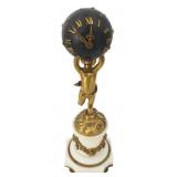 19th C Bronze Ball Clock with Cherub.