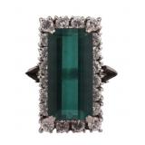 JEWELRY. Signed S+F 18kt Gold Tourmaline & Diamond