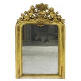 Antique Continental Giltwood Mirror with Putti.