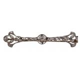 JEWELRY. Antique Platinum and Diamond Bar Pin.