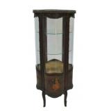 Vernis Martin Curved Glass and Painted Vitrine.