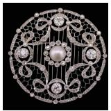 JEWELRY. Edwardian Platinum NATURAL Pearl and