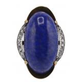 JEWELRY. Large Bi-color 14kt Gold Lapis Lazulis &