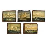 20TH CENTURY CLIPPER AND STEAMSHIP PAINTINGS [5].