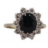 JEWELRY. 14kt Gold Gem and Diamond Ring.