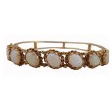 JEWELRY. Vintage 13kt Gold and Opal Bracelet.