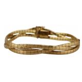JEWELRY. Italian 18kt Gold Woven Bracelet.