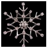 JEWELRY. 12.5kt White Gold and Diamond Snowflake