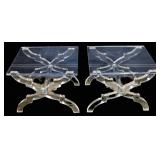 Vintage Pair of Plexiglass Tables.