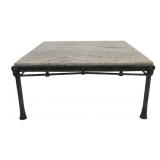 ROMAN THOMAS Wrought Iron Coffee Table with Stone