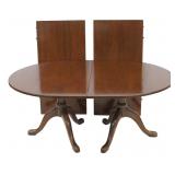 KITTINGER Signed Mahogany Dining Table & 2 Leaves.