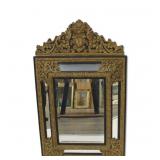 Antique Dutch Tin Overlaid Sectional Mirror.
