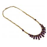 JEWELRY. Signed Italian 18kt Amethyst & Diamond