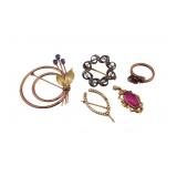 JEWELRY. Assorted Gold Jewelry Grouping.