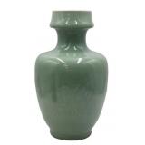 Signed Chinese Incised Celadon Vase.