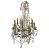 Large & Impressive 12 Arm Bronze & Crystal